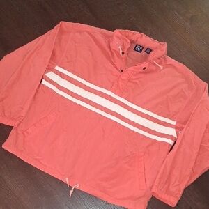 Vintage 1990s Gap ORange Nylon Windbreaker Anorak Jacket